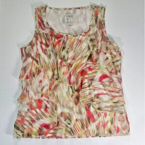 Chicos Sleeveless‎ Blouse Womens Size Medium Green Pink